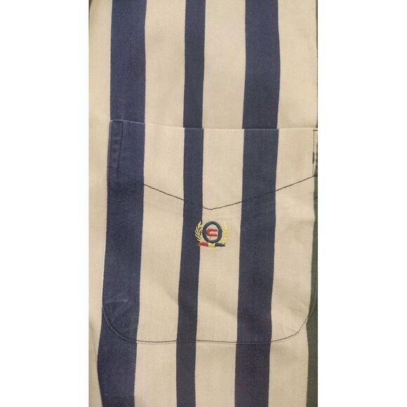 Vintage Coliseum Men's Shirt XXL‎ Black White Stripe Logo Heavy Button Down - Picture 3 of 16